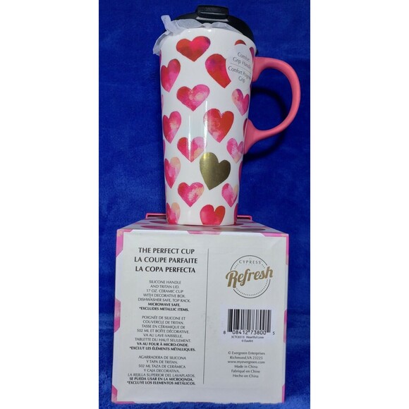 Cypress Refresh ~The Perfect Cup Ceramic Travel Mug 17oz Heartful Love - Picture 12 of 12